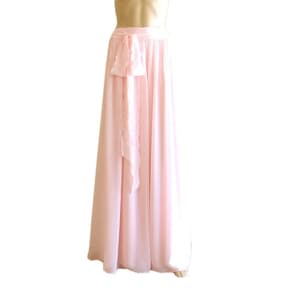 Blush Pink Maxi Skirt.Blush Pink Bridesmaid Skirt. Chiffon Floor Length Skirt. image 1