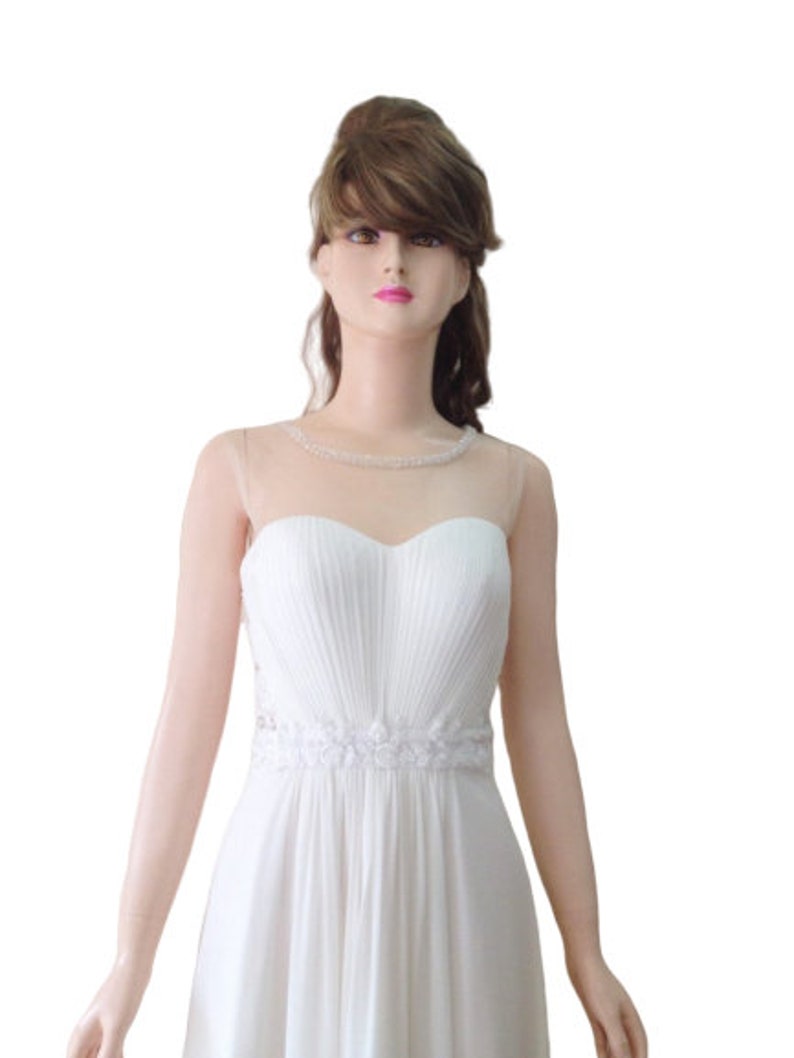 Chiffon Floor Length Dress. Bridesmaid Dress Off White Prom Dress Maxi Dress
