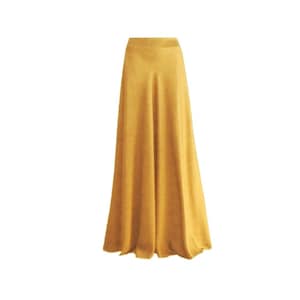 Gold Maxi Skirt. Gold Bridesmaid. Skirt Long Evening Skirt. Silk Floor Length Skirt.