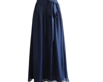 Navy Blue Long Skirt. Maxi Skirt