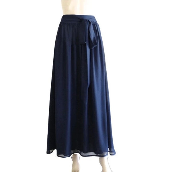 Navy Blue Long Skirt. Maxi Skirt
