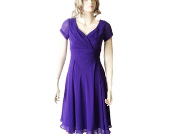 Dress With Sleeves. Blue Bridesmaid Dress