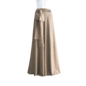 Mocha Maxi Skirt. Mocha Bridesmaid. Skirt Long Evening Skirt. Silk Floor Length Skirt.