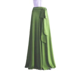 Light Olive Green Maxi Skirt. Light Olive Green Bridesmaid. Skirt Long Evening Skirt. Silk Floor Length Skirt.