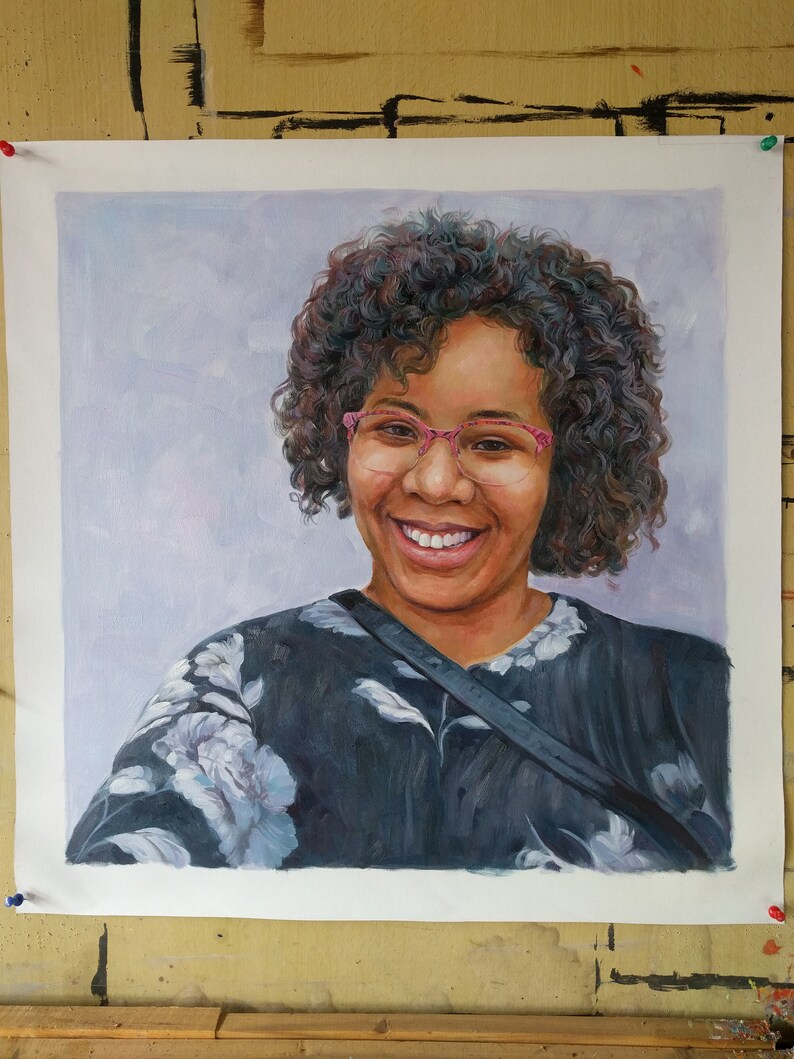 100 Hand Painted Commission Portrait Oil Painting Paint Etsy