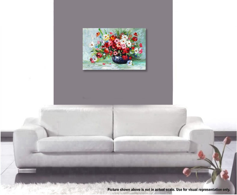 Giallobus Toile Sur Cadre 35x50 Cm – Vase à Fleurs, Impression Haute Résolution, Prête à Accrocher, Fabriquée En Italie, Décoration Murale Élégante