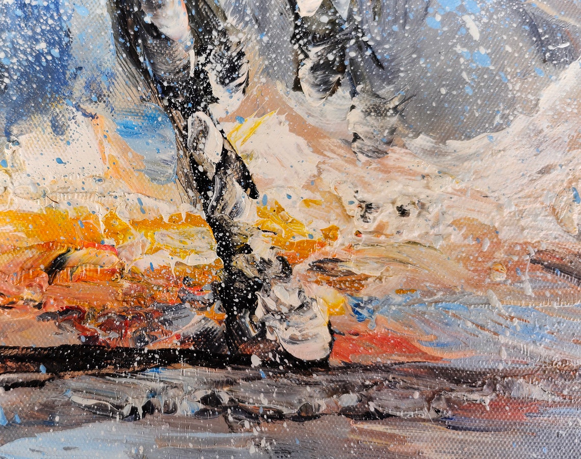 Running Horse Hand Painted Modern Palette Knife Abstract Etsy