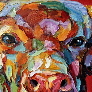 Framed Hand-Painted Longhorn Painting, Textured Palette Knife Bull, Southwest Ranch Wall Art, 36x24 inches image 4