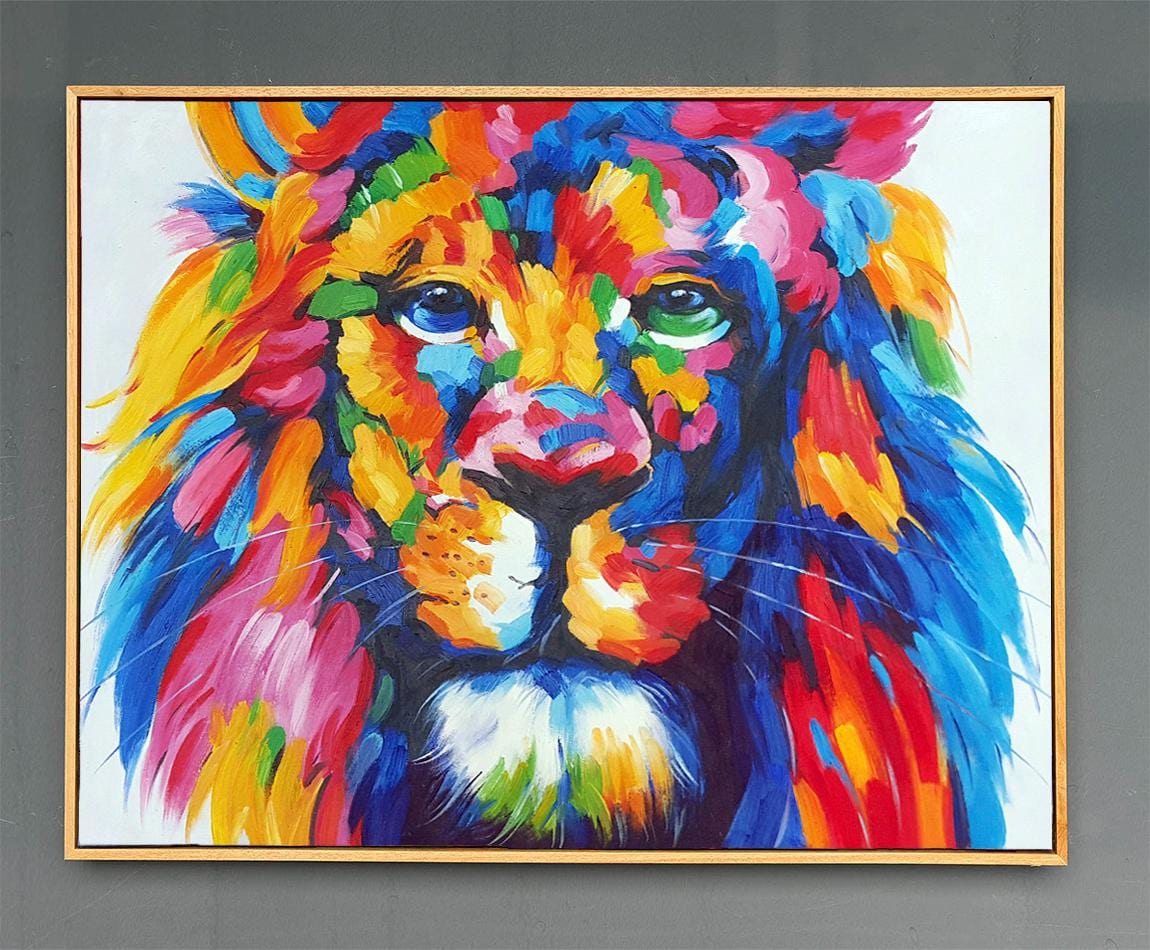 手描きの印象派風ライオン油絵 – 色彩豊かな野生動物アート - Etsy 日本