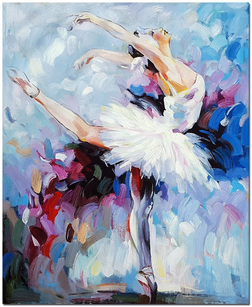 Ballerina Portrait Oil Painting Thick Paints Etsy