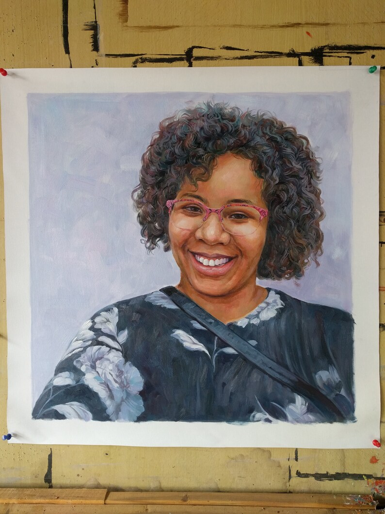 Hand Painted Commission Single Portrait Painting Paint From Etsy