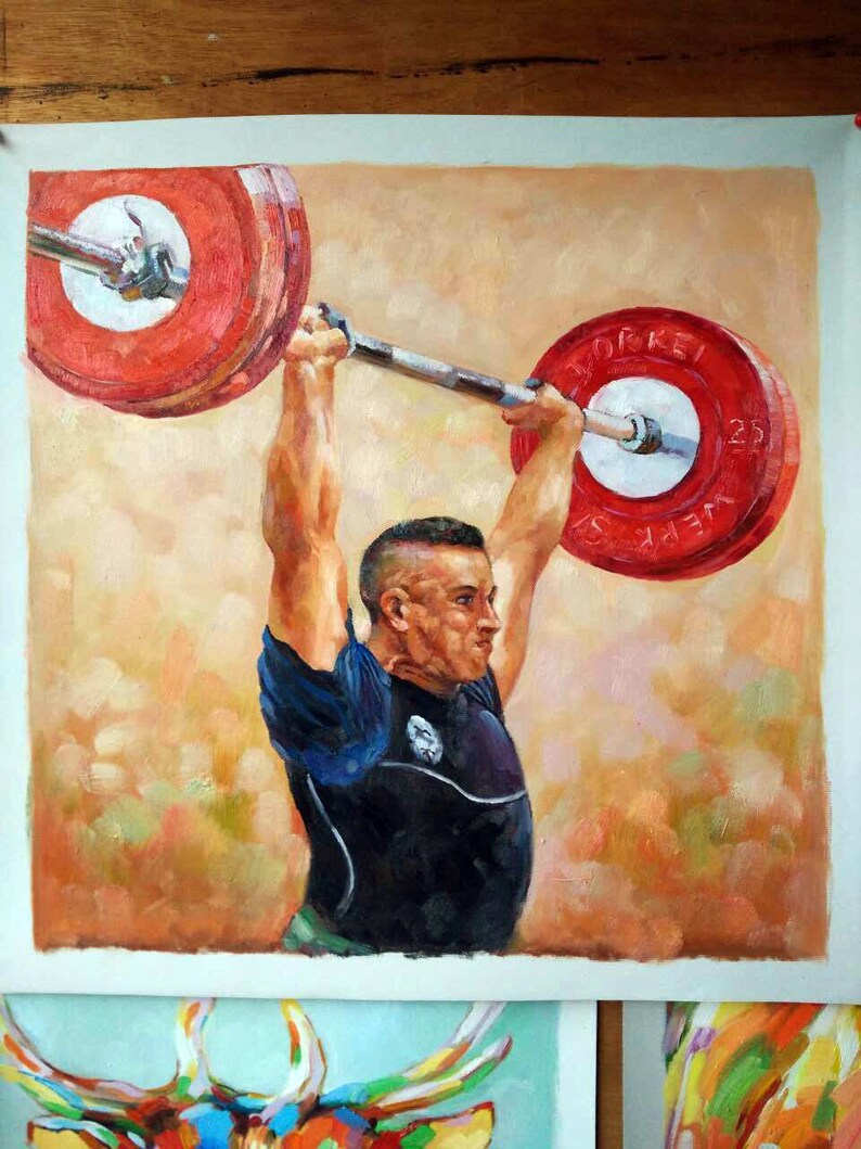 100 hand painted sportsman portrait painting paint from Etsy