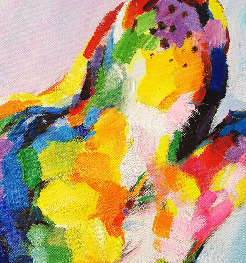 Midnight Howl - Handmade Wolf Painting, Original Vibrant Impressionist Wolf Art, Wilderness Wall Decor, Cabin Decor Rustic image 2