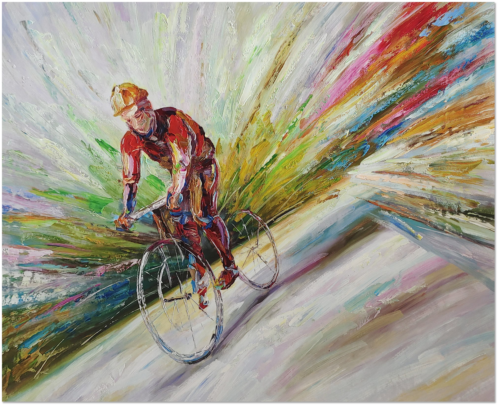 Bike oil painting new arrivals