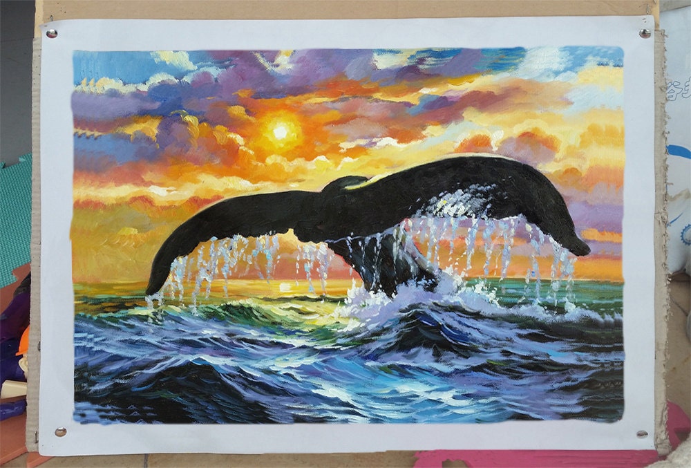通販 送料無料  絵画 原画 激安挑戦！！ 風景画 海 夕焼け空と海】アクリル画 F3 絵画