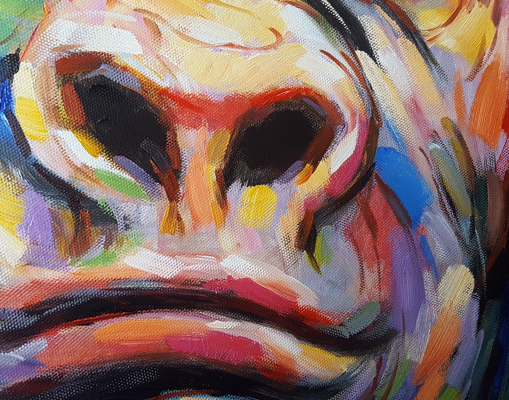 オリジナルの手作りの鮮やかなゴリラの絵画 - モダン印象派のマルチ