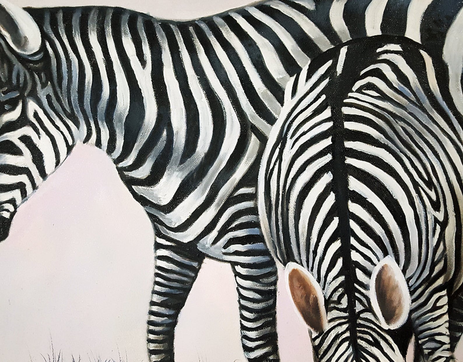 Herd of Zebras Signed Hand Painted Zebra Oil Painting on Etsy
