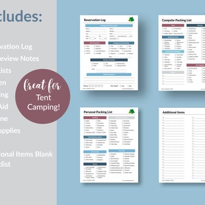 Camping Checklist Tent Camping Checklist Camp List Printable Planner Camping Printable Checklist Packing List Campsite List image 2