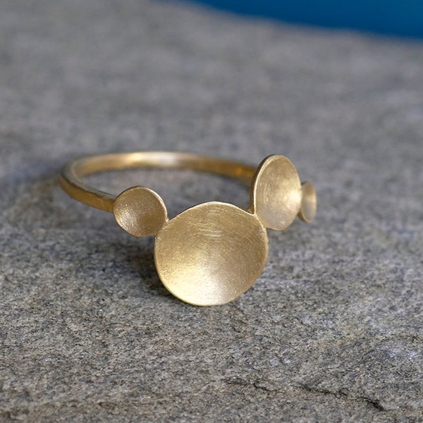 Bague en or véritable en filigrane, bague en or organique 585, bague de fiançailles sans pierre, bague de cercle minimal, bague en or naturel, bague de fiançailles moderne