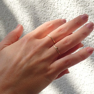 Gold Pebble Ring, 14k bead ring, minimalist Ring, single bead gold ring, gold dot ring, gold minimal jewelry, one bead ring, stacking ring image 4