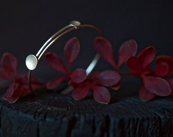 Adjustable Bangle, Sterling silver bracelet, bracelet woman, silver cuff bracelet, minimal jewelry, geometrical bracelet, slide-in bracelet
