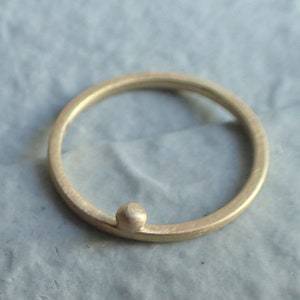 Gold Pebble Ring, 14k bead ring, minimalist Ring, single bead gold ring, gold dot ring, gold minimal jewelry, one bead ring, stacking ring image 3