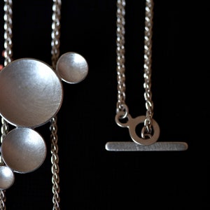 Circles Necklace, adjustable silver Necklace, delicate necklace, minimal Jewelry, silver circles necklace, combination of circles image 7