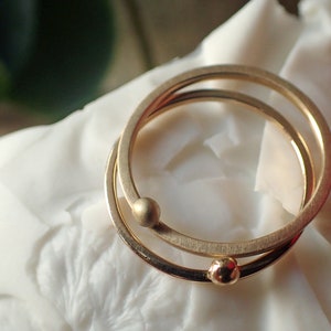 Gold Pebble Ring, 14k bead ring, minimalist Ring, single bead gold ring, gold dot ring, gold minimal jewelry, one bead ring, stacking ring image 8