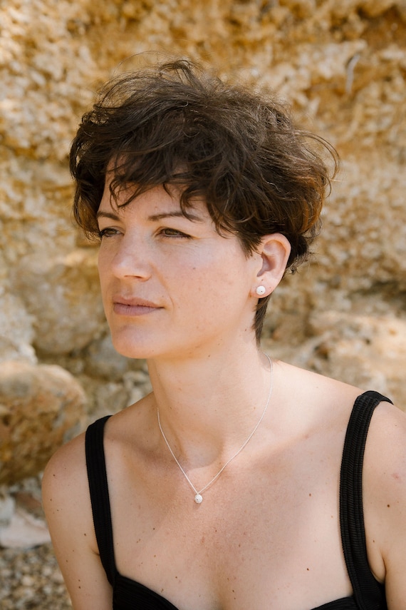 Collana Conchiglia In Oro Bianco 18 Kt E Cubic Bianca Donna - Foto 11