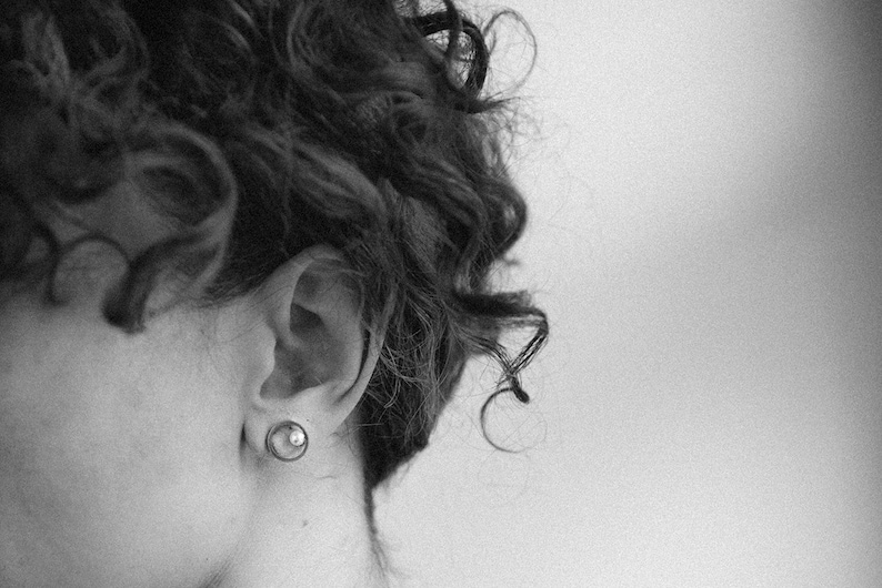 Pearl studs, pearl circular earrings, Pearl studs modern design, geometrical hollow earrings, circle pearl earrings, geometric pearl jewelry image 4