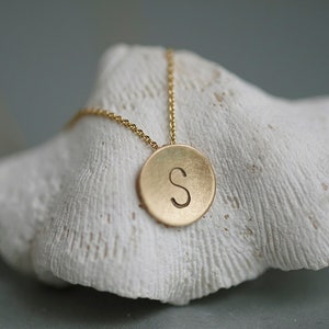 Monograma Cadena de Oro Genuino, Cadena de Letras de Oro Real 585, Cadena con Colgante Inicial, Tuerca de Collar Personalizada, Colgante Alfabeto de Oro