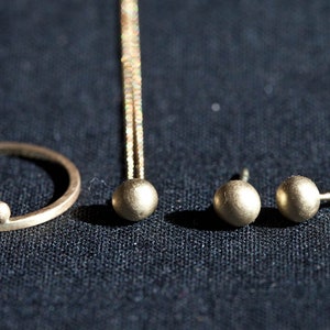 Gold Pebble Ring, 14k bead ring, minimalist Ring, single bead gold ring, gold dot ring, gold minimal jewelry, one bead ring, stacking ring image 6