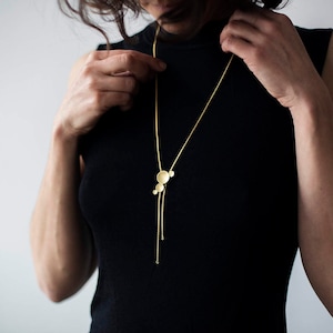Adjustable gold Necklace, gold plated Necklace, delicate necklace, minimal Jewelry, silver circles necklace, combination of circles