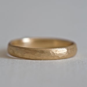Wedding ring hammered, 14k gold ring textured, Unisex gold ring, 14k minimal ring, hammered ring unisex, handmade gold ring