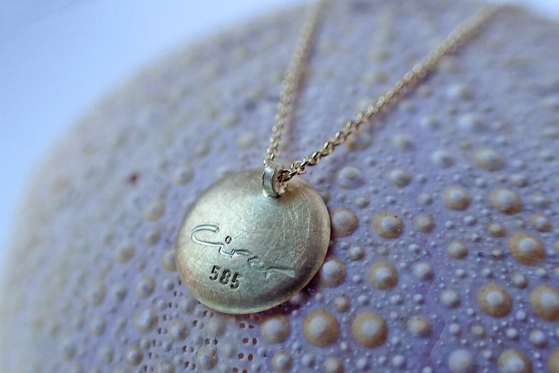 14k Gold necklace matte gold necklace 14k girlfriends gift Etsy