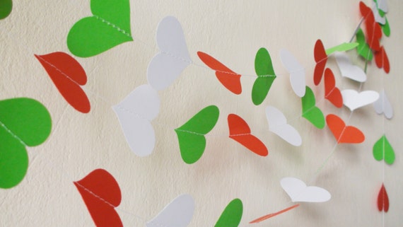 Green White Red Garland Christmas Bunting Bridal Shower Etsy