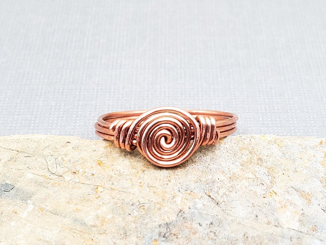 Hand-wrapped Copper Swirl Ring - Etsy