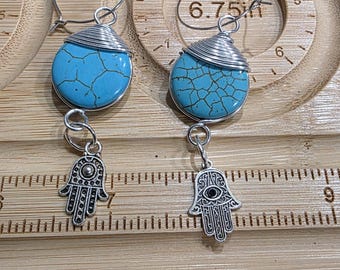 Dangling Hamsa Earrings