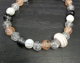 Rose, Black, and White bracelet