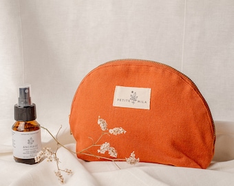 Organic cotton terracotta toiletry bag