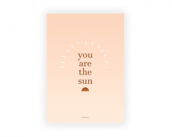 Carte postale beige rosé You are the sun