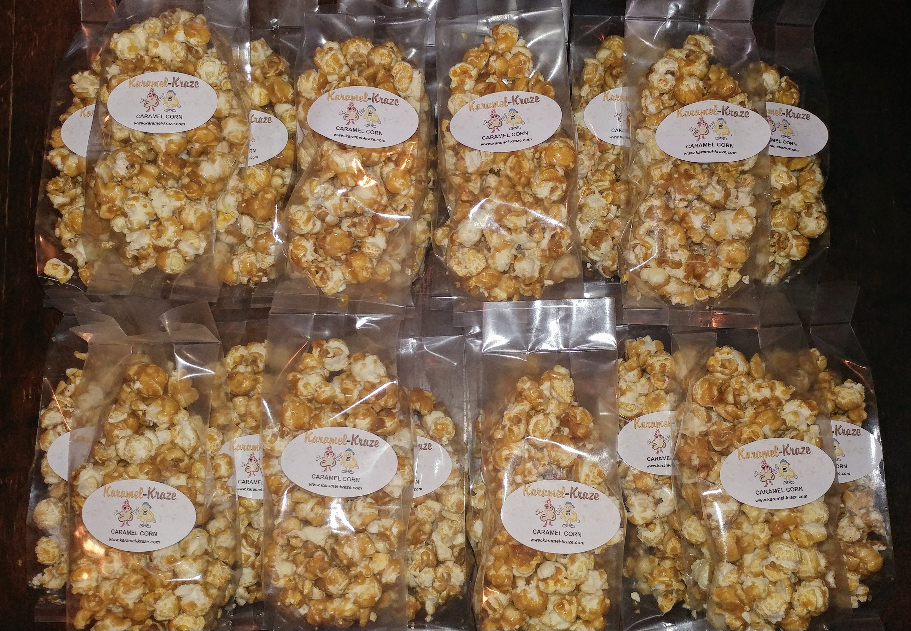 20 CARAMEL CORN Popcorn Bags 2 oz Etsy