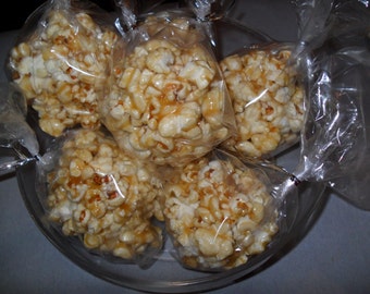 6 CARAMEL POPCORN BALLS!!!