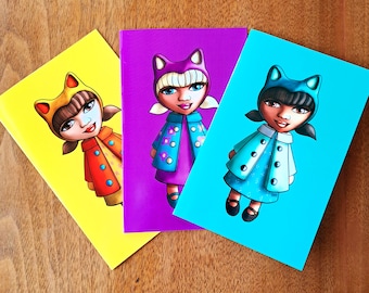 Greeting Card | Cat Gurrl | SET OF 3