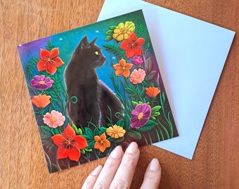 Greeting Card | Black Cat - Colours of Night