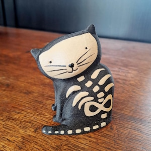 Halloween Cat Doll | Skeleton Cat | 3D Printed, Hand Painted, Made to order