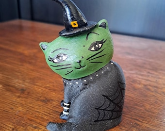 Halloween Cat Doll |Witch | 3D Printed, Hand Painted, Made to order