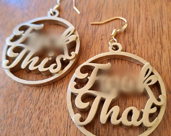 Sweary Resin Earrings, Fun Statement Jewelry