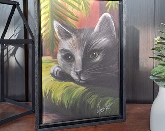 Framed Canvas Art Print | Xander the Russian Blue