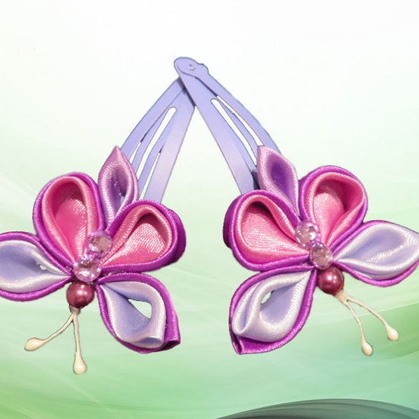 Handcrafted butterfly hair clips (set of 2)
